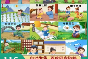 166款成语寓言故事插画psd文件