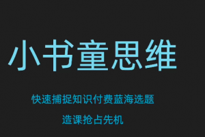林雨小书童思维课，快速捕捉知识付费蓝海选题