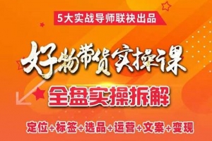 抖音好物带货号全套流程打法实操课