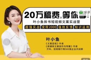 叶小鱼21天短视频文案拆书营，搞定各类书单短视频文案