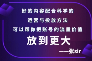 张sir账号流量增长课，让你的流量更精准