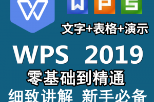 WPS2019视频教程 Word文字排版处理、PPT制作动画设置、表格制作