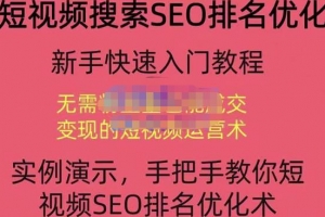 宋老师·短视频搜索SEO优化，三天排名上第一