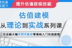 估值建模：从理论到实战系列课，三位金融大咖手把手教你零基础入门估值建模