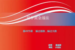 【小龙女】量学大讲堂-聂金群《量学黄金战法》第四期