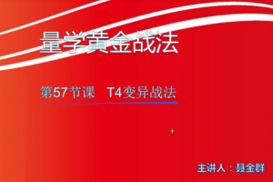 【小龙女】量学大讲堂-聂金群《量学黄金战法》第五期