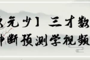 文元少 三才数字神断预测学视频 16集