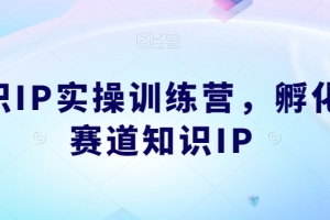 知识IP实操训练营，孵化多赛道知识IP