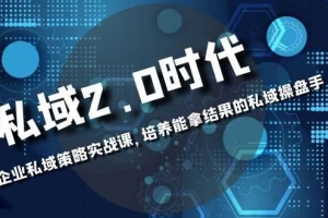 私域2.0时代：企业私域策略实战课，培养能拿结果的私域操盘手
