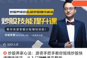 【炒股养家心法】《游资手把手教你短线炒股快速赚钱技巧，从入门到精通完整版》
