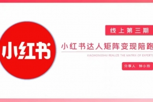 钟小玲小红书达人矩阵变现陪跑 第3期，教你玩转小红书达人变现，找对标，快速涨粉