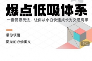 【作手逍遥风】逍遥风系列课之爆点低吸体系