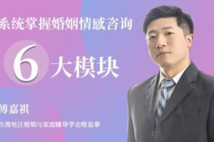 傅嘉祺 系统掌握婚姻情感咨询6大模块52集视频课程