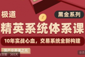 作手逍遥风极道黑金系列交易系统全新构建