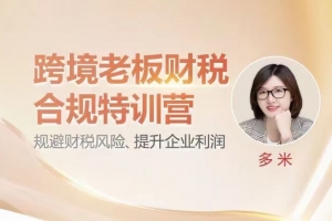 跨境老板财税合规特训营，规避财税风险、提升企业利润
