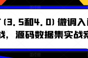 博士AI课GPT(3.5和4.0)微调入门和实战，源码数据集实战案例