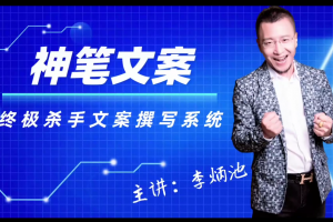 李炳池神笔文案终极杀手文案撰写系统，只要你掌握了这些秘诀，你可以在沙漠里卖沙子