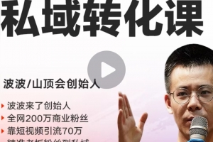 波波来了短视频引流私域转化课，短视频精准引流私域，在私域高效转化