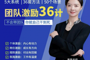 黄景：团队激励36计-Get职场竞争力，进阶管理高手