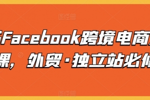 澳门彬哥人教你Facebook脸书跨境电商入门课，外贸·独立站必修