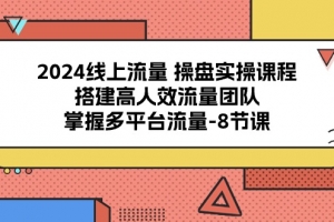 2024线上流量操盘实操课程，搭建高人效流量团队，掌握多平台流量
