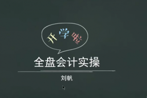刘帆 全盘会计实操账务处理做账报税
