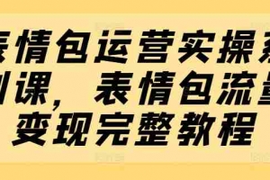 表情包运营实操系列课，表情包流量变现完整教程