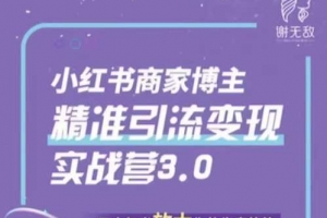 谢无敌·小红书商家精准引流实战营3.0，用小红书放大你的生意势能
