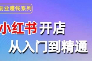 小红书开店从入门到精通，快速掌握小红书店铺运营，实现开店创收，好懂没有废话