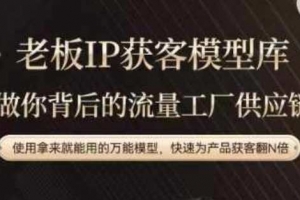 老板IP流量供应链，动作越少，账号越好，使用拿来就能用的万能模型，快速为产品获客翻N倍