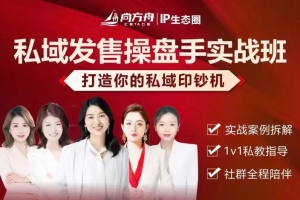 私域发售操盘手实战班，打造你的私域印钞机，实战案例拆解