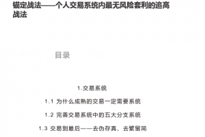 无浊之隅《锚定战法——个人交易系统内最无风险套利的追高战法》1文档