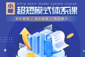 小草超短模式体系课竞价系统，低位晋级/龙头低吸/高位接力