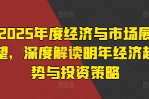 2025年度经济与市场展望，深度解读明年经济趋势与投资策略