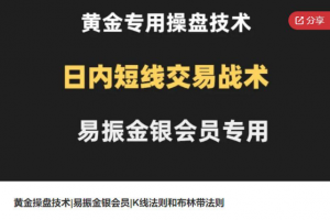 黄金操盘技术，易振金银会员，K线法则和布林带法则，日内短线交易战术