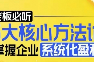 【老板必听】5大核心方法论，掌握电商企业系统化盈利密码