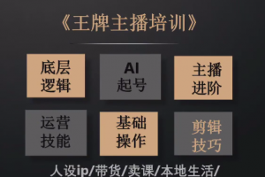 带你起号运营型主播培训课AI起号，底层逻辑/ai起号/运营晋级/主播进阶/基础操作/剪辑技巧