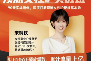 宋钢铁顶流女性IP实战班，流量上亿情绪引爆法，深度打磨顶流女性IP硬核基本功