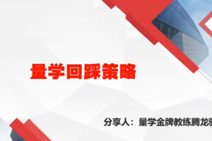 量学云讲堂腾龙骑士张宇量学第19期正课系统课+收评