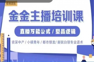 2025哈哥团队金金主播线上课，直播万能公式，塑品逻辑
