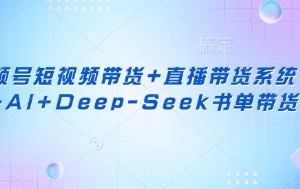 视频号短视频带货+直播带货系统课+AI+Deep-Seek书单带货