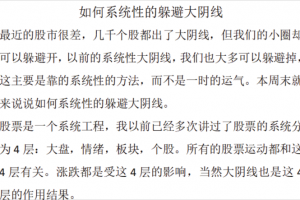 【塞外书生】如何系统性的躲避大阴线 1文档