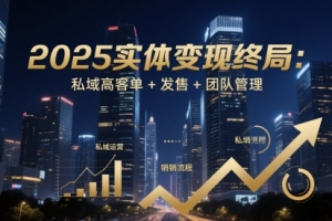 2025实体变现终局：私域高客单+发售+团队管理