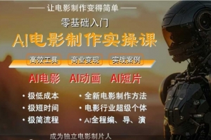 AI电影制作实操课，人人都能做电影，一台电脑全搞定