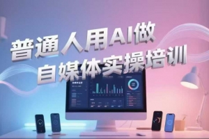 普通人用AI做自媒体实操培训，普通人一个人用ai做自媒体，视频制作、短视频引流、直播带货，轻松入门