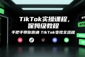 倪楠TikTok实操课程，保姆级教程，手把手带你跑通TikTok变现全流程