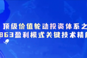 德财院靳良雄万马奔腾初阶价投体系863盈利模式关键技术精解系统课