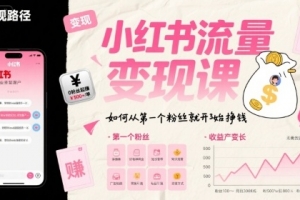 杨枫-小红书流量变现课，如何从第一个粉丝就开始挣钱