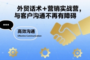 外贸话术+营销实战营，与客户沟通不再有障碍