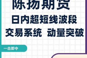 陈扬期货培训视频 日内超短线波段交易系统 动量突破